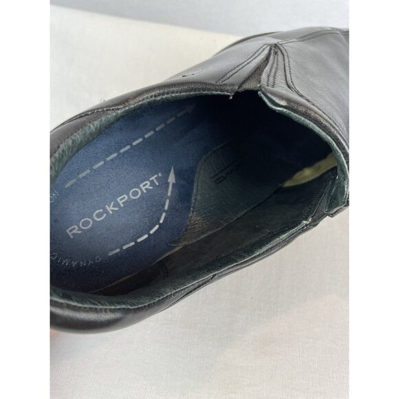 Rockport Men’s Black Slip On Loafers Size 11 CRACKED HEELS AS IS - Picture 5 of 11